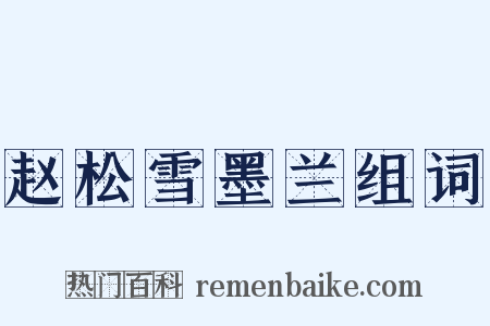 赵松雪墨兰组词是什么意思的图片